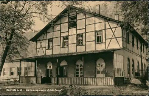 Ansichtskarte Rochlitz DDR AK Genesungsheim Schloßaue 1964