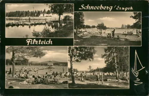 Schneeberg (Erzgebirge) Mehrbildkarte DDR Filzteich-Ansichten 1975