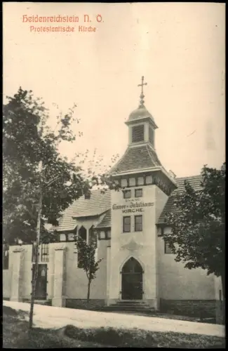 Ansichtskarte Heidenreichstein Protestantische Kirche. 1914