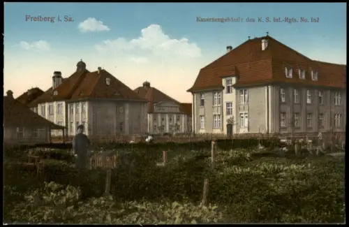 Ansichtskarte Freiberg (Sachsen) Kaserne des K.S. Inf.-Rgts. No. 182 1915