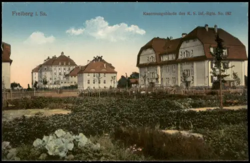 Freiberg (Sachsen) Straße Kaserne des K.S.Inf.-Rgts. No. 182 1915