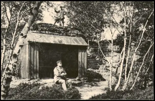 Bad Gottleuba Berggießhübel Schutzhütte auf dem Hochstein. Soldaten 1915