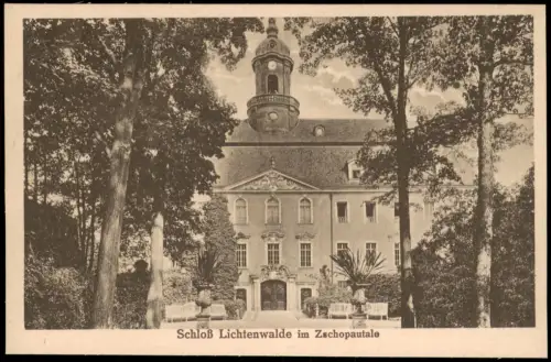 Ansichtskarte Lichtenwalde-Niederwiesa Schloß Lichtenwalde Bänke 1915
