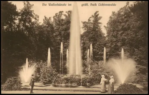 Lichtenwalde-Niederwiesa Die Wasserkünste im gräfl. Park Lichtenwalde 1915