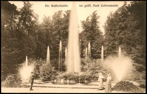 Niederwiesa Die Wasserkünfte im gräfl. Park Lichtenwalde - Frauen 1915