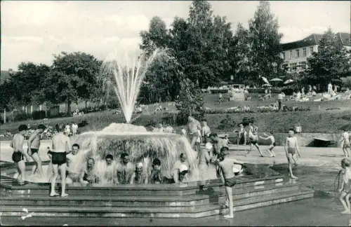 Ansichtskarte Bad Rappenau Sole-Schwimmbad mit Sprudelbrunnen 1965
