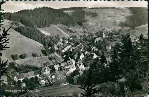 Ansichtskarte Wildemann-Clausthal-Zellerfeld Stadtblick - Fotokarte 1957