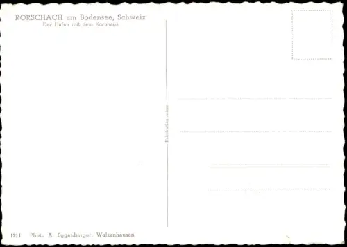 Ansichtskarte Rorschach Hafen mit Kornhaus 1955