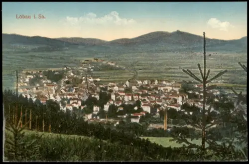 Ansichtskarte Löbau Totale 1915