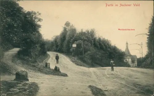 Ansichtskarte Aachen Partie im Aachener Wald Waldschlösschen 1915