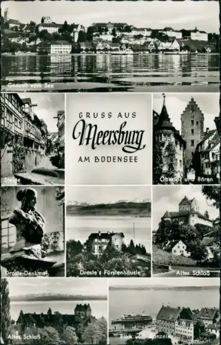 Ansichtskarte Meersburg MB: Totale Steige Altes Schloß uvm 1967