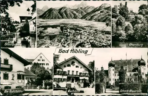 Ansichtskarte Bad Aibling Mehrbild Glonnpartie Kurhaus Ratskeller 1964