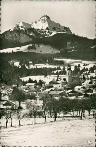 Ansichtskarte Wertach (Allgäu) Stadtpartie im Winter 1956