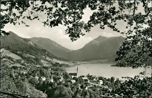 Schliersee Blick auf die Stadt mit Jägerkamp u. Brecherspitze 1959