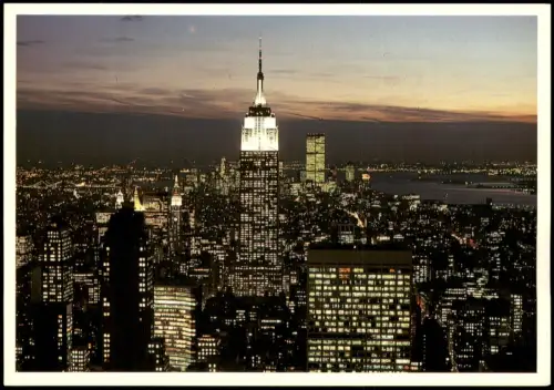 Manhattan-New York City New York Skyline at night Hochhäuser Skyscraper 1970