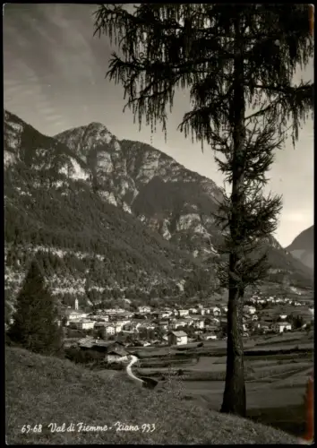 Cartolina .Trentino-Südtirol Panorama Val di Fiemme Ziano 1955