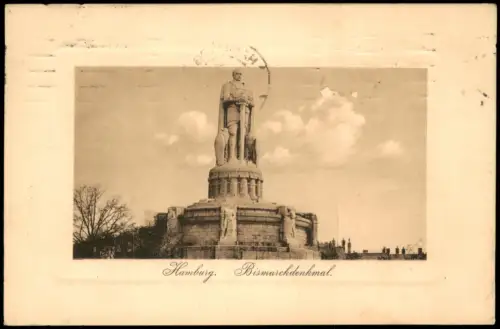 Ansichtskarte St. Pauli-Hamburg Bismarck-Denkmal 1912