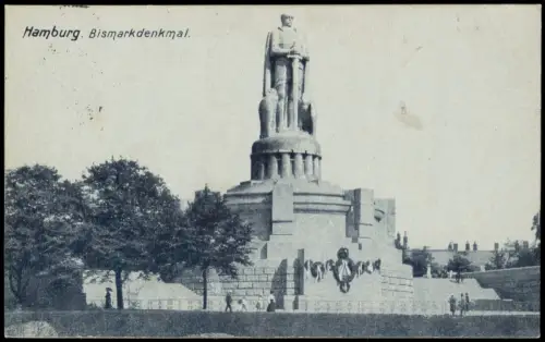 Ansichtskarte St. Pauli-Hamburg Bismarck-Denkmal Bismarkdenkmal 1912