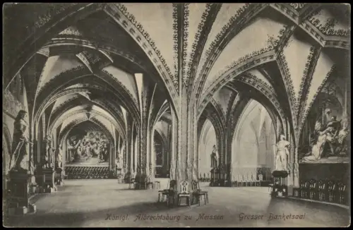 Ansichtskarte Meißen Schloss Albrechtsburg Grosser Banketsaal 1910