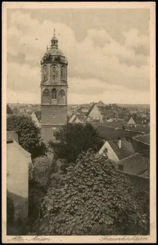 Ansichtskarte Meißen Stadtteilansicht Alt-Meissen Frauenkirchturm 1920