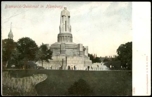Ansichtskarte St. Pauli-Hamburg Partie am Bismarck-Denkmal 1906