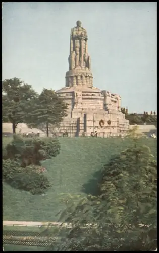 Ansichtskarte St. Pauli-Hamburg Bismarck-Denkmal Farbenphotographie AK 1920