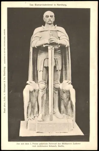 Ansichtskarte St. Pauli-Hamburg Das Bismarckdenkmal in Hamburg 1900