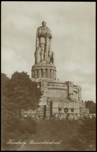 Ansichtskarte St. Pauli-Hamburg Bismarck-Denkmal Bismarckdenkmal 1910