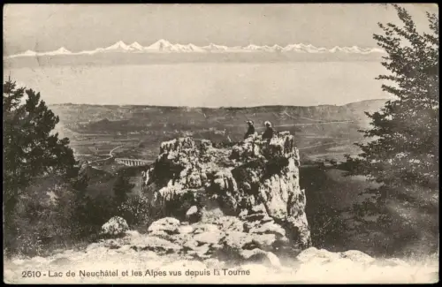 Neuenburg Neuchâtel Neufchâtel Lac de Neuchâtel Alpes vus depuis la Tourne 1909