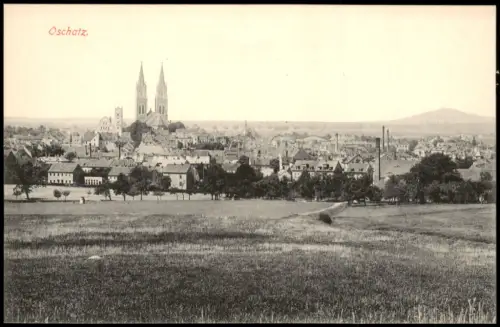 Ansichtskarte Oschatz Fernblick auf die Stadt 1915
