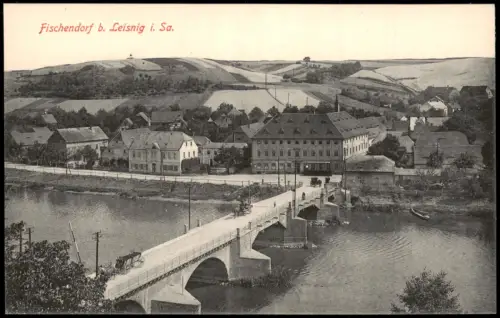 Ansichtskarte Fischendorf-Leisnig Stadt und Brücke 1915