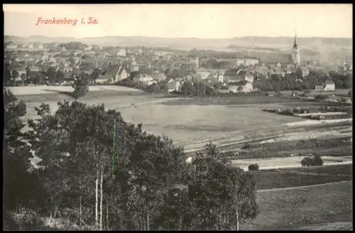 Ansichtskarte Frankenberg (Sachsen) Fernblick über die Felder der Stadt 1915