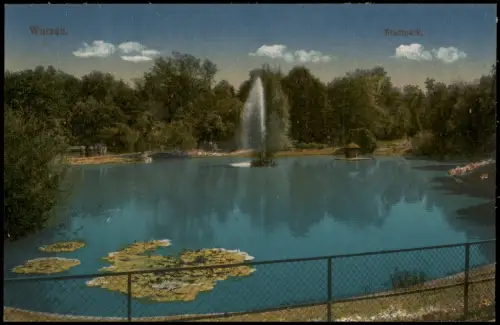 Ansichtskarte Wurzen Stadtpark Fontaine 1914