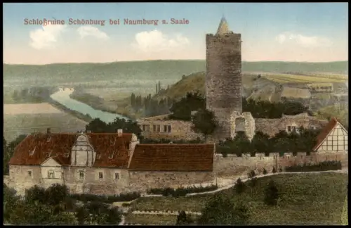 Ansichtskarte Schönburg (Saale) Schloßruine Schönburg bei Naumburg 1915