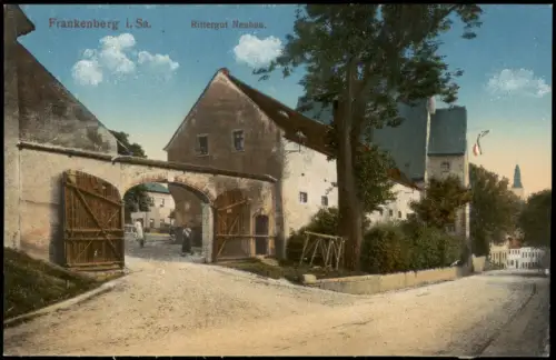 Ansichtskarte Frankenberg (Sachsen) Rittergut Neubau. 1915