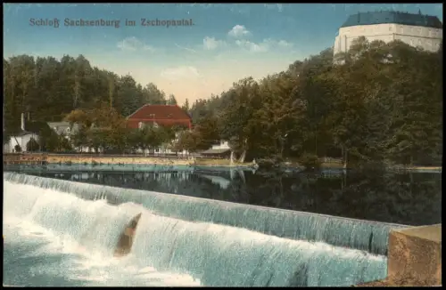 Ansichtskarte Frankenberg (Sachsen) Schloß Sachsenburg Zschopautal 1915
