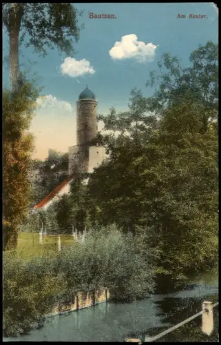 Ansichtskarte Bautzen Budyšin Am Neutor - Spreepartie 1915