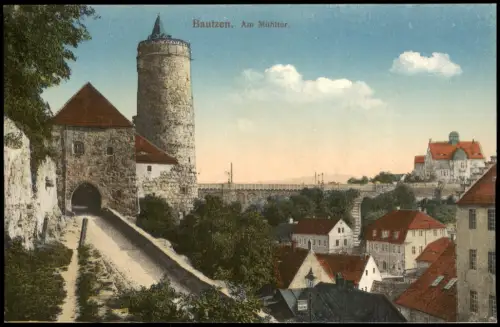 Ansichtskarte Bautzen Budyšin Am Mühltor Stadtpartie 1915