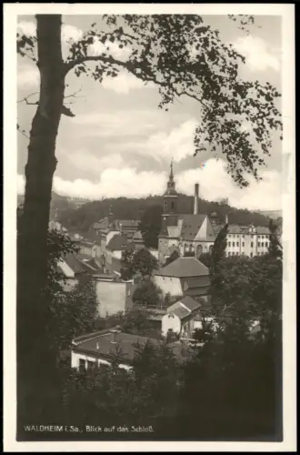 Ansichtskarte Waldheim (Sachsen) Blick auf das Schloß - Fotokarte 1927