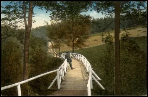 Ansichtskarte Frankenberg (Sachsen) Eingang zum Lützeltal. Soldat 1915