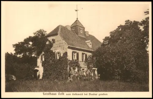Ansichtskarte Meißen Forsthaus Golk vom Golkwald bei Diesbar 1927