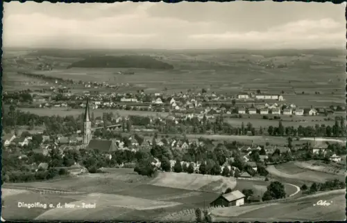 Ansichtskarte Dingolfing Totale - Fernblick 1962
