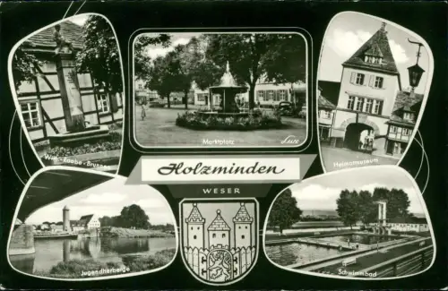 Ansichtskarte Holzminden Jugendherberge Marktplatz Heimatmuseum uvm 1969