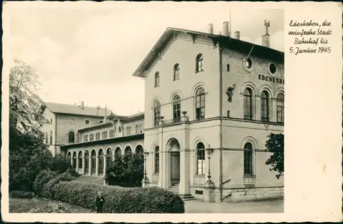 Ansichtskarte Edenkoben Partie am Bahnhof 1954