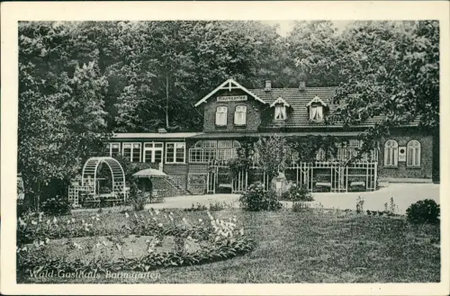 Bistensee-Ahlefeld-Bistensee Waldgasthaus Baumgarten Gartenseite 1958