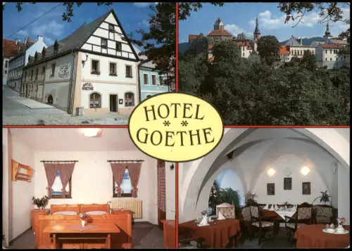 Elbogen (Eger) Loket Hotel Goethe mit Stadtpanorama und Innenansichten 1995