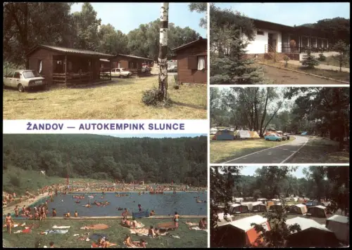 Sandau  Žandov Autocamp Slunce mit Schwimmbad, Bungalows und Zeltplatz 1980