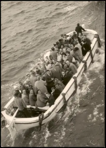 Bordfoto Schiff M.S. Bremerhaven Übersetzungsboot vom Columbuspier 1960