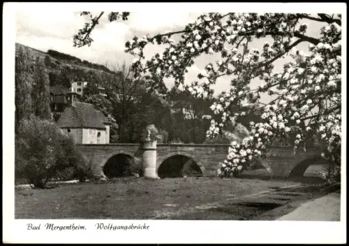 Bad Mergentheim Ortsansicht, Partie an der Wolfgangsbrücke 1960