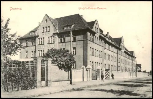 Ansichtskarte Grimma Königin-Carola-Kaserne. 1915